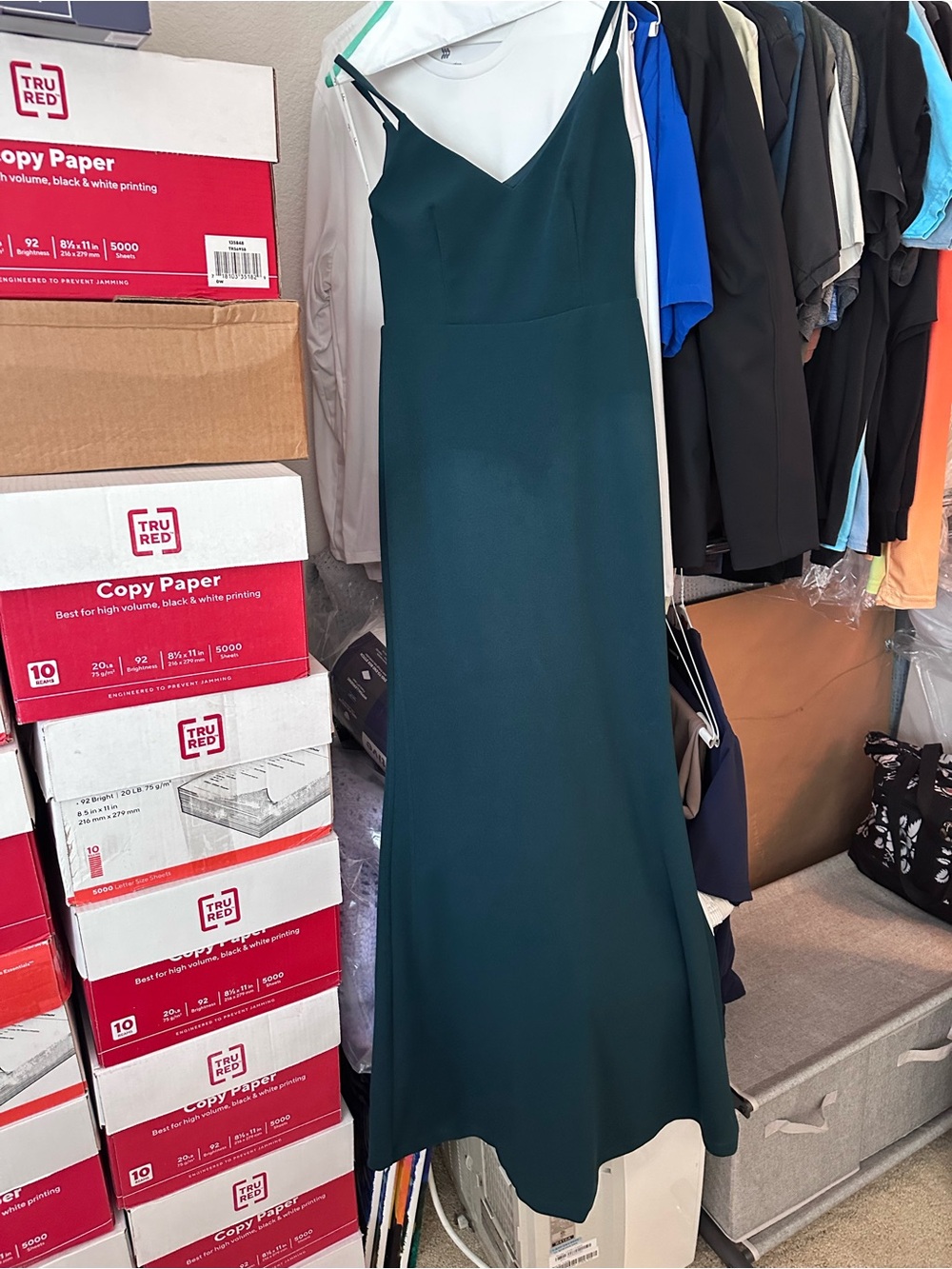 Lulu's Deep Teal V-Neck Maxi Slip Dress